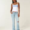 Düşük Bel Yırtık Açık Yıkama İşlemeli Bootcut Pantolon Düşük Bel Yırtık Açık Yıkama İşlemeli Bootcut Pantolon