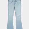 Düşük Bel Yırtık Açık Yıkama İşlemeli Bootcut Pantolon Düşük Bel Yırtık Açık Yıkama İşlemeli Bootcut Pantolon