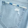 Düşük Bel Yırtık Açık Yıkama İşlemeli Bootcut Pantolon Düşük Bel Yırtık Açık Yıkama İşlemeli Bootcut Pantolon