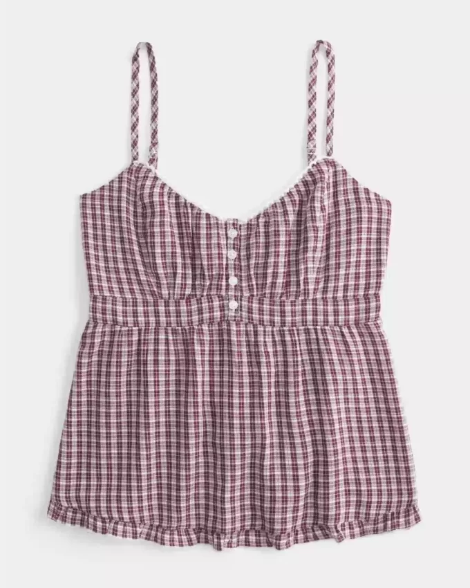 Düğmeli Babydoll Üst