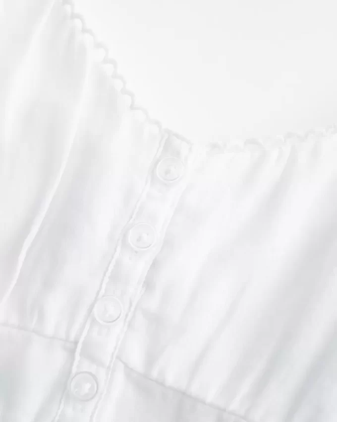 Düğmeli Babydoll Üst