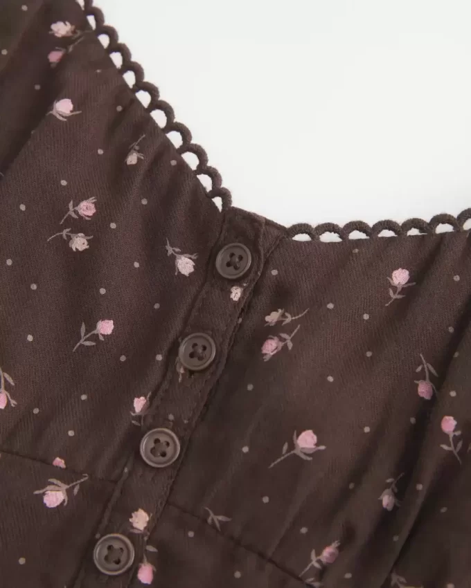 Düğmeli Babydoll Üst