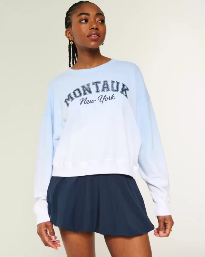 Easy Montauk New York Grafikli Mürettebat Sweatshirt Easy Montauk New York Grafikli Mürettebat Sweatshirt