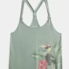 Easy Trend Drop Tropikal Kuş Grafikli Tank Easy Trend Drop Tropikal Kuş Grafikli Tank