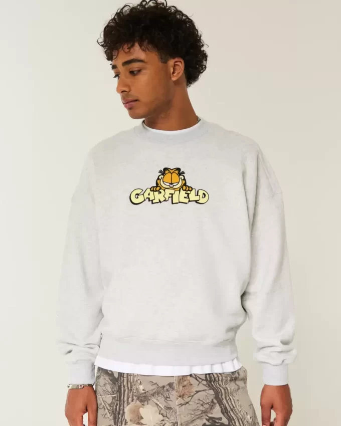 Garfield Grafikli Mürettebat Sweatshirt