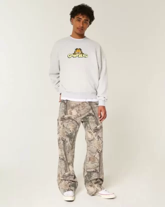 Garfield Grafikli Mürettebat Sweatshirt