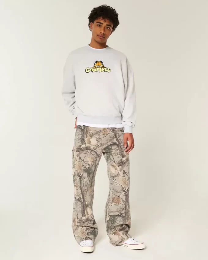 Garfield Grafikli Mürettebat Sweatshirt