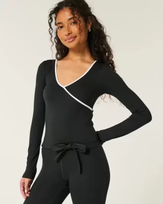 Gilly Hicks Active Tipped Wrap Üst