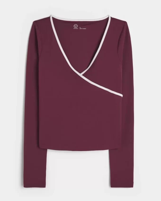 Gilly Hicks Active Tipped Wrap Üst