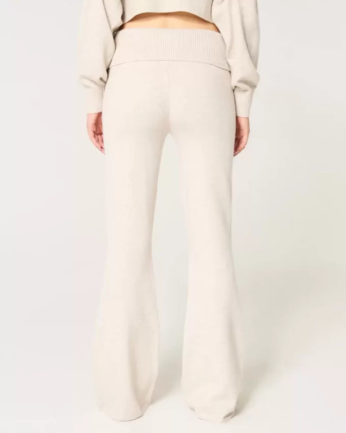 Gilly Hicks Kazak Örgü Katlanabilir Bel Geniş Pantolon