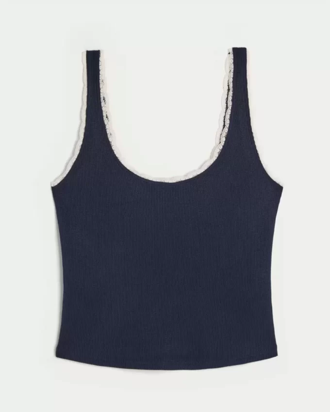 Gilly Hicks Rahat Waffle Dantelli Askılı Tank Gilly Hicks Rahat Waffle Dantelli Askılı Tank