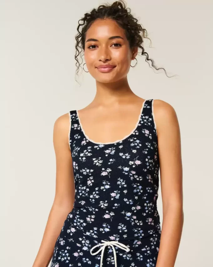 Gilly Hicks Waffle Dantelli Askılı Tank