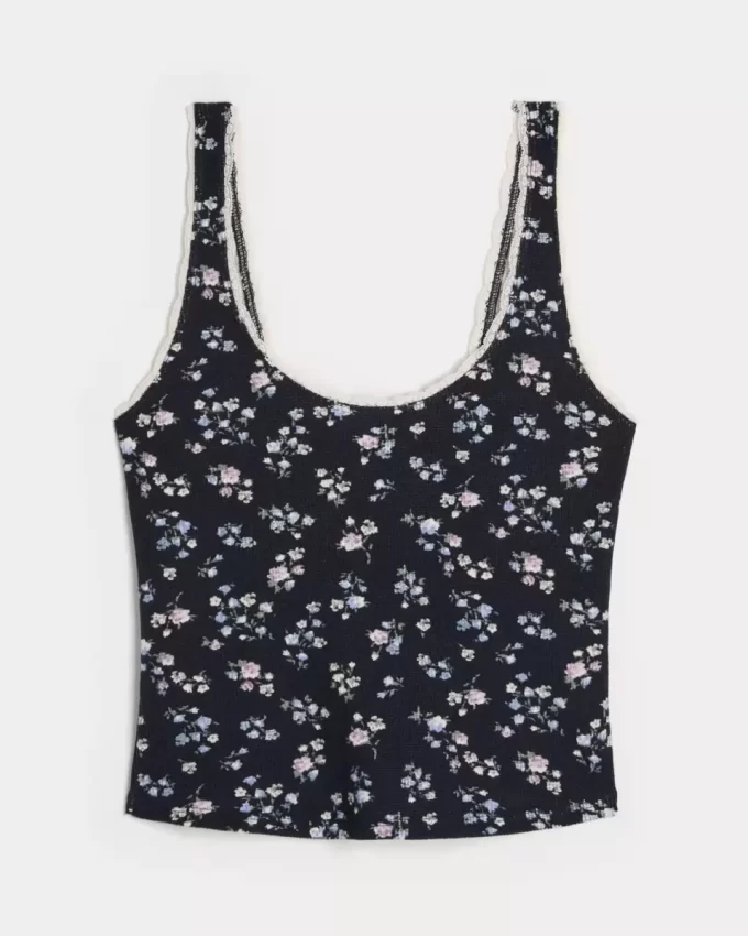 Gilly Hicks Waffle Dantelli Askılı Tank
