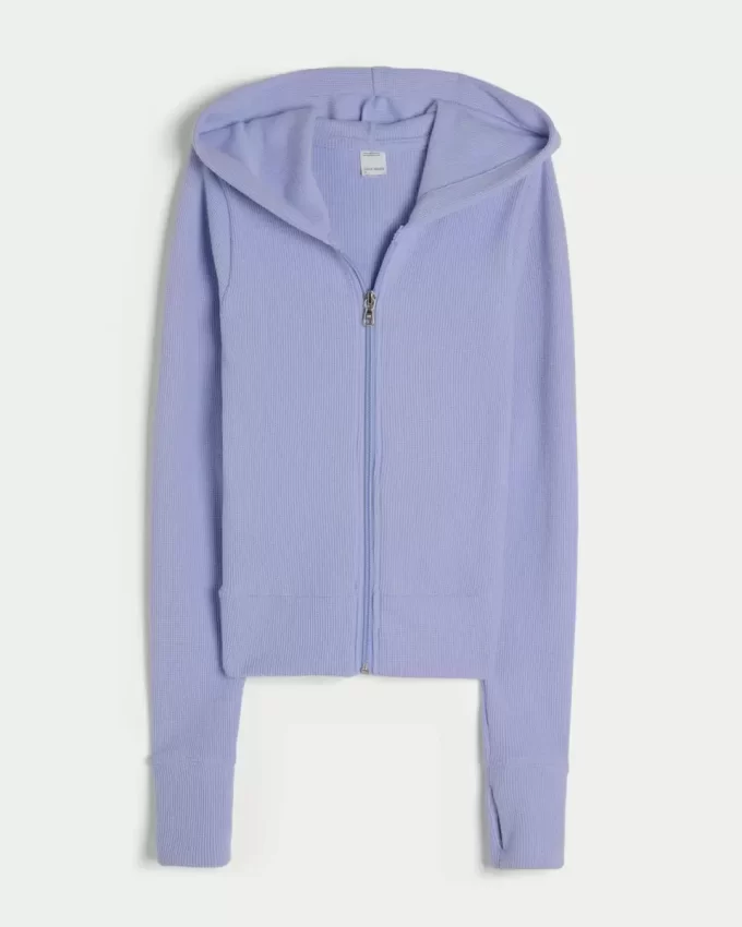 Gilly Hicks Waffle Fermuarlı Kapüşonlu Üst Gilly Hicks Waffle Fermuarlı Kapüşonlu Üst