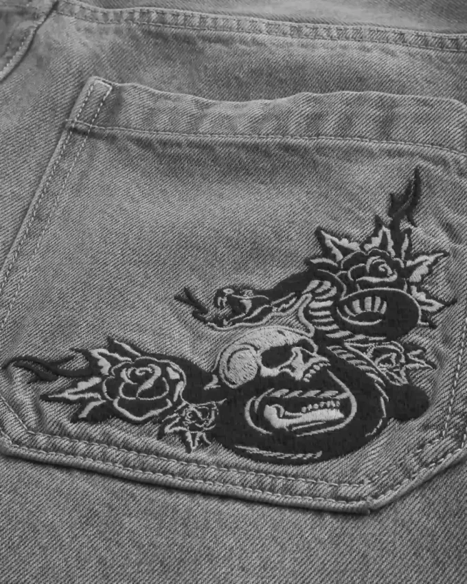 Graphic Skater Bol paça kot pantolon
