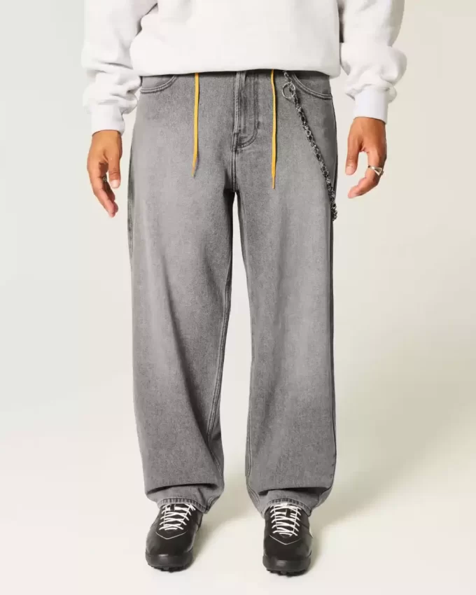 Gri Patenci Bol Pantolon