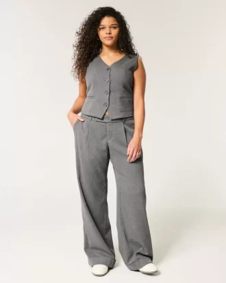Hollister Livvy Düşük Bel Geniş Paça Pantolon