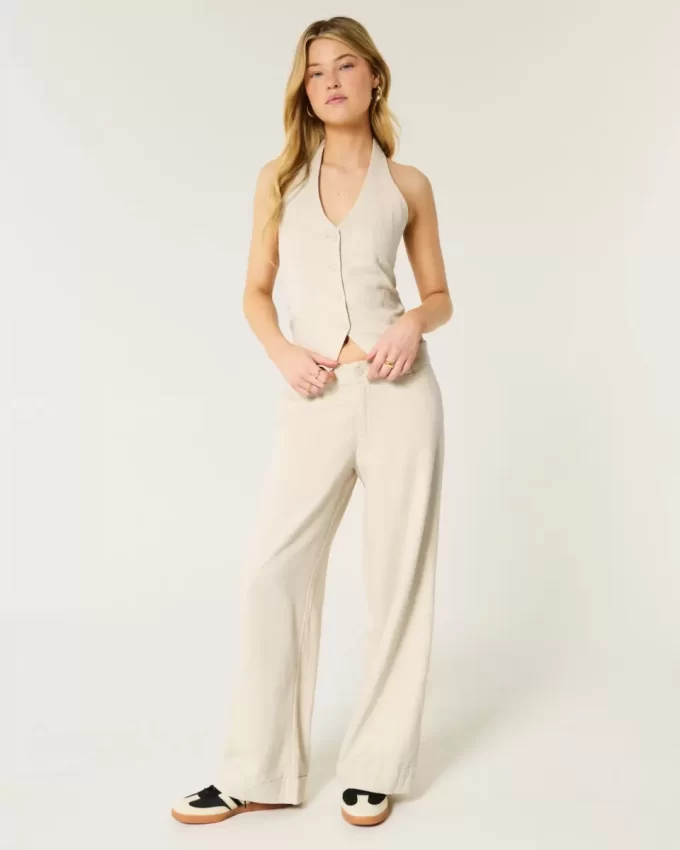 Hollister Livvy Düşük Bel Geniş Paça Pantolon Hollister Livvy Düşük Bel Geniş Paça Pantolon