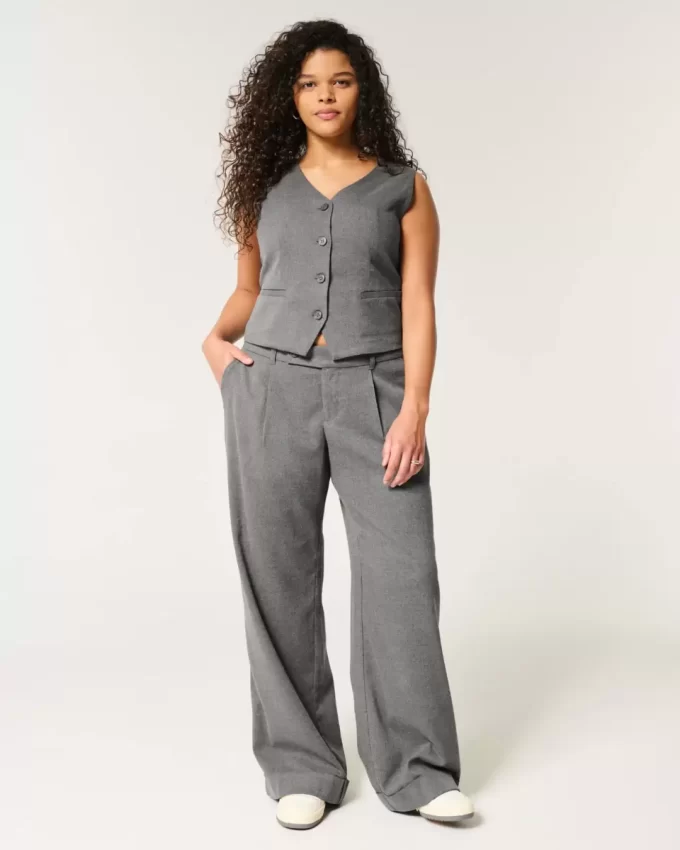 Hollister Livvy Düşük Bel Geniş Paça Pantolon Hollister Livvy Düşük Bel Geniş Paça Pantolon