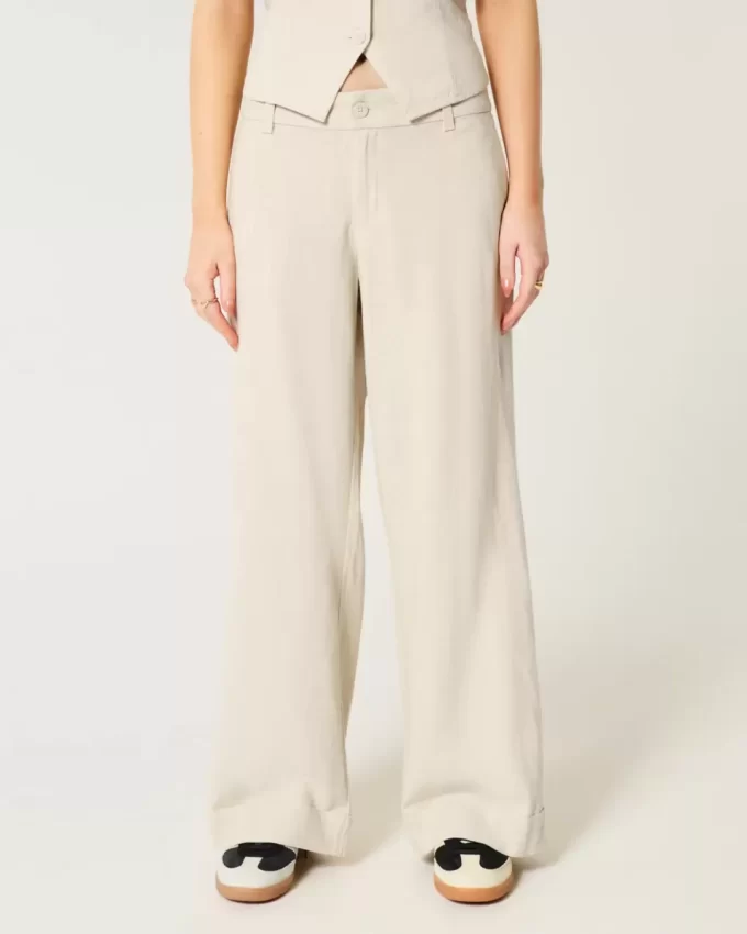 Hollister Livvy Düşük Bel Geniş Paça Pantolon Hollister Livvy Düşük Bel Geniş Paça Pantolon