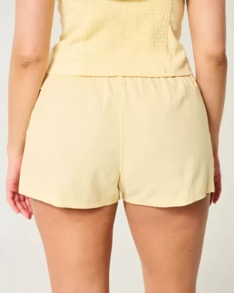 Hollister Livvy Düşük Bel Keten Karışımlı Şort