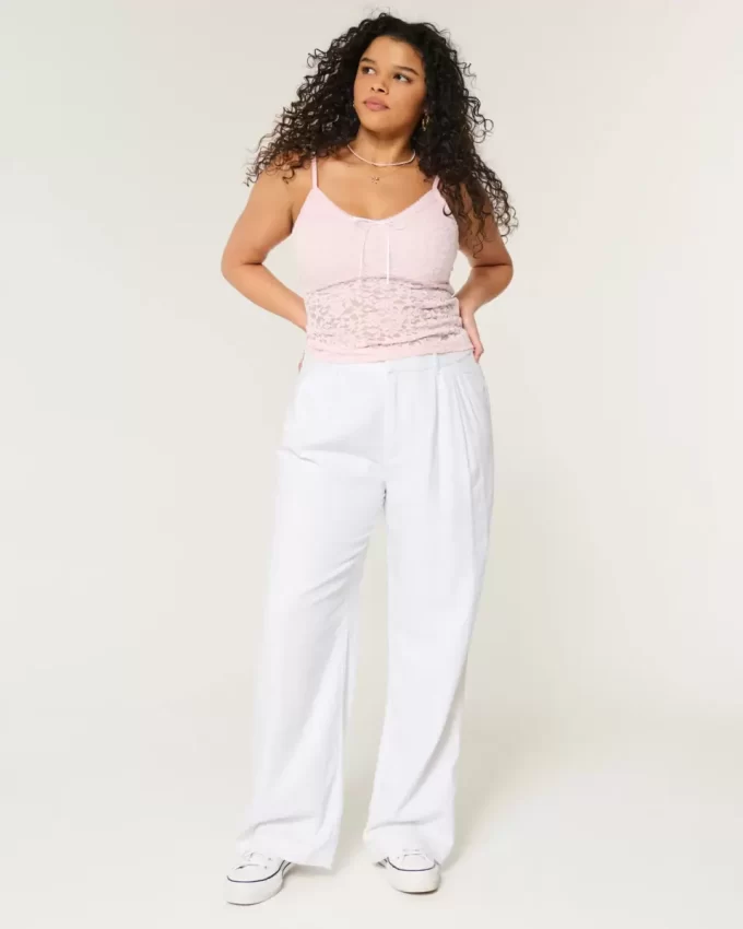 Hollister Livvy Ultra Yüksek Bel Keten Karışımlı Geniş Paça Pantolon Hollister Livvy Ultra Yüksek Bel Keten Karışımlı Geniş Paça Pantolon