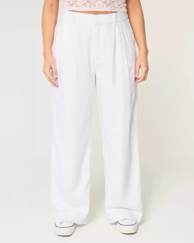 Hollister Livvy Ultra Yüksek Bel Keten Karışımlı Geniş Paça Pantolon Hollister Livvy Ultra Yüksek Bel Keten Karışımlı Geniş Paça Pantolon