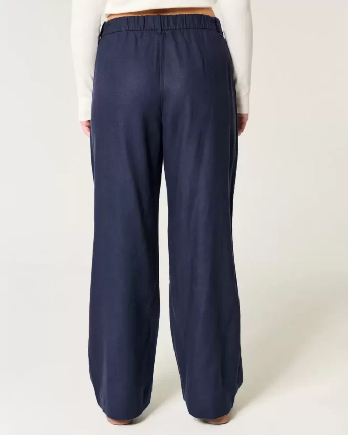 Hollister Livvy Ultra Yüksek Bel Keten Karışımlı Geniş Paça Pantolon Hollister Livvy Ultra Yüksek Bel Keten Karışımlı Geniş Paça Pantolon
