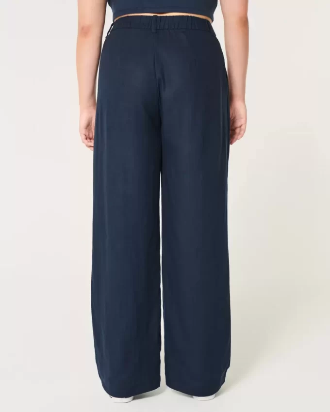 Hollister Livvy Ultra Yüksek Bel Keten Karışımlı Geniş Paça Pantolon Hollister Livvy Ultra Yüksek Bel Keten Karışımlı Geniş Paça Pantolon