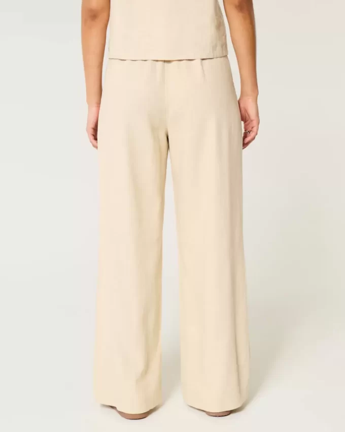 Hollister Livvy Ultra Yüksek Bel Keten Karışımlı Geniş Paça Pantolon Hollister Livvy Ultra Yüksek Bel Keten Karışımlı Geniş Paça Pantolon