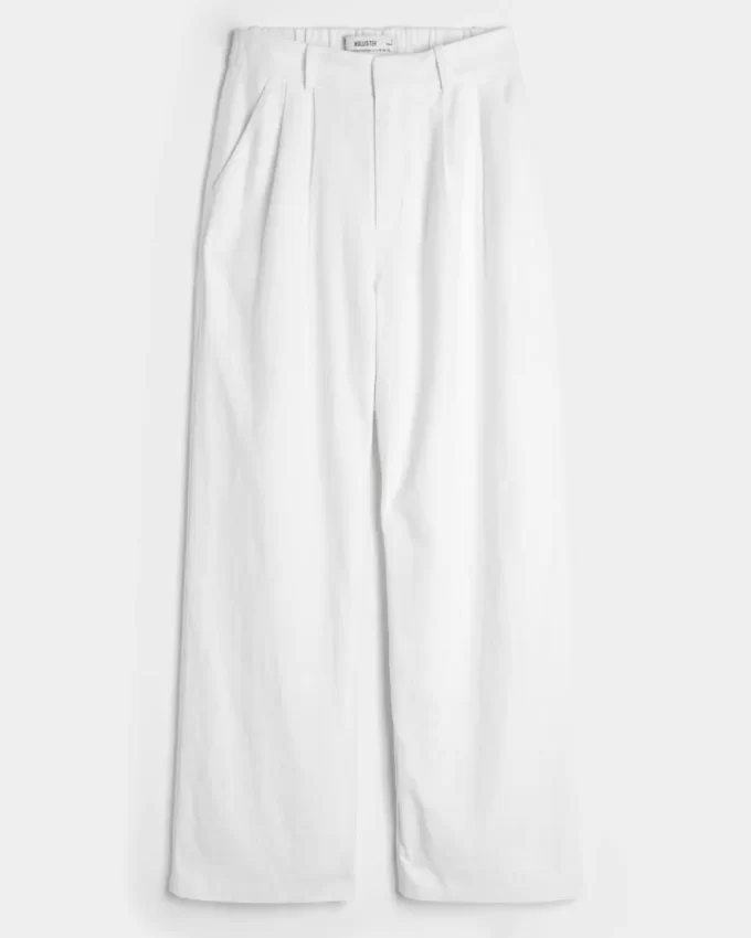 Hollister Livvy Ultra Yüksek Bel Keten Karışımlı Geniş Paça Pantolon Hollister Livvy Ultra Yüksek Bel Keten Karışımlı Geniş Paça Pantolon