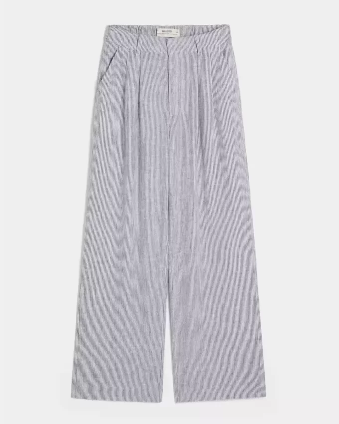 Hollister Livvy Ultra Yüksek Bel Keten Karışımlı Geniş Paça Pantolon Hollister Livvy Ultra Yüksek Bel Keten Karışımlı Geniş Paça Pantolon