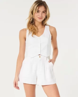 Hollister Livvy Ultra Yüksek Bel Keten Karışımlı Şort
