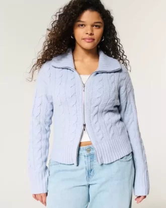 Hollister Rahat Bulut Fermuarlı Kazak