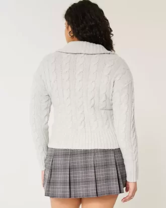 Hollister Rahat Bulut Fermuarlı Örgü Kazak