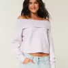 Hollister Rahat Bulut Katlanabilir Omuzdan Açık Kazak