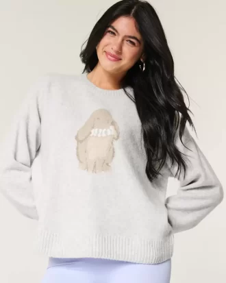 Hollister Rahat Bulut Tavşanı Grafikli Kazak