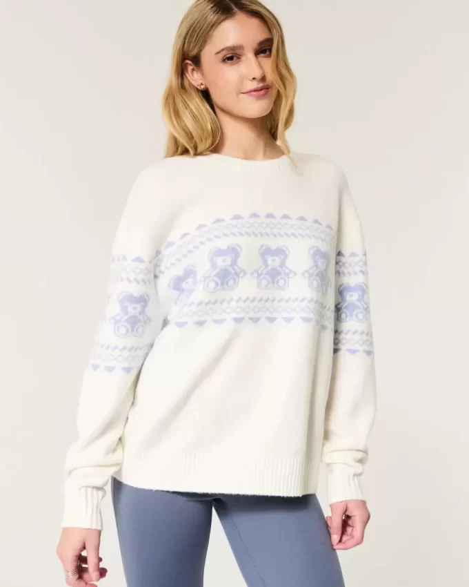 Hollister Rahat Bulut Teddy Ayıcık Grafikli Kazak Hollister Rahat Bulut Teddy Ayıcık Grafikli Kazak