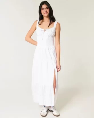 Hollister Sofia Yan Fırfırlı Uzun Elbise