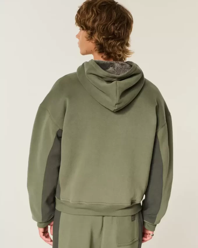 Hollister x Crocs Sherpa Astarlı Fermuarlı Kapüşonlu Üst