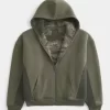Hollister x Crocs Sherpa Astarlı Fermuarlı Kapüşonlu Üst
