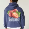 Çilek Logolu Grafik Kapüşonlu Sweatshirt