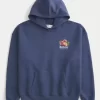 Çilek Logolu Grafik Kapüşonlu Sweatshirt