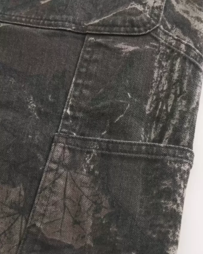 Kamuflajlı Bol Boyacı Kot Pantolonu
