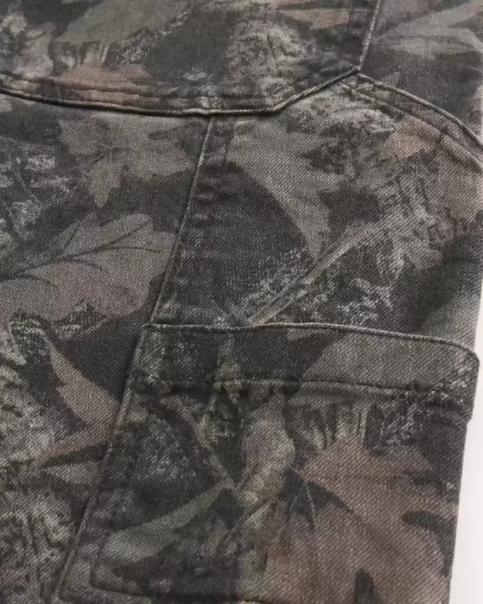 Kamuflajlı Patenci Bol Boyacı Kot Pantolonu