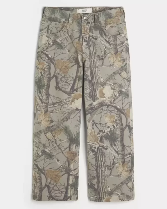 Kamuflajlı Süper Bol Kot Pantolon