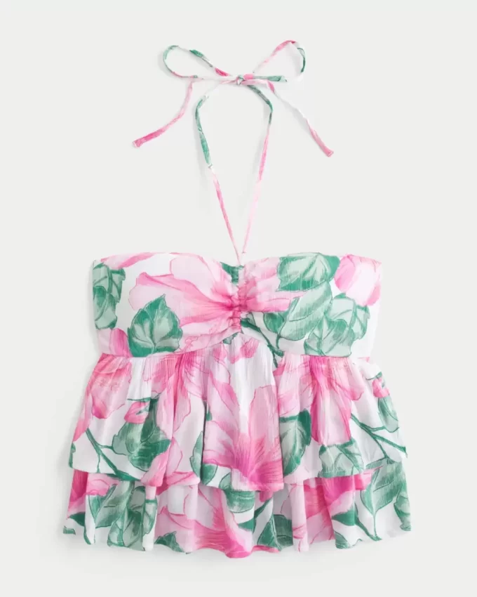 Katmanlı Halter Babydoll Üst Katmanlı Halter Babydoll Üst