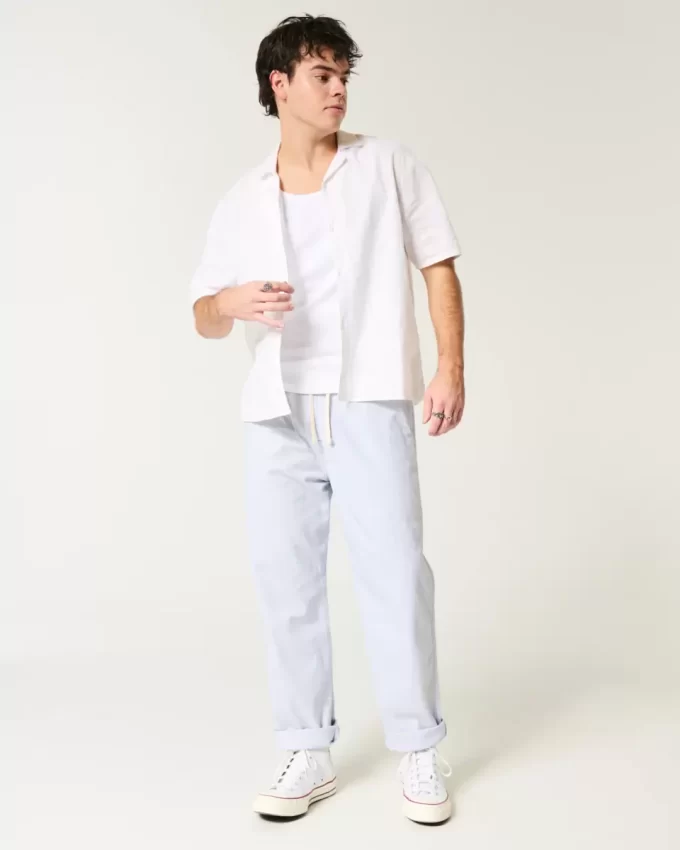 Keten Karışımlı Bol Pantolon
