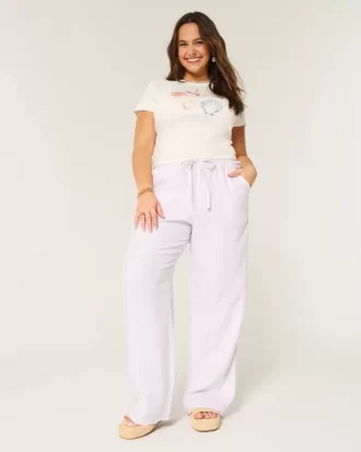 Keten Karışımlı Bol Pantolon