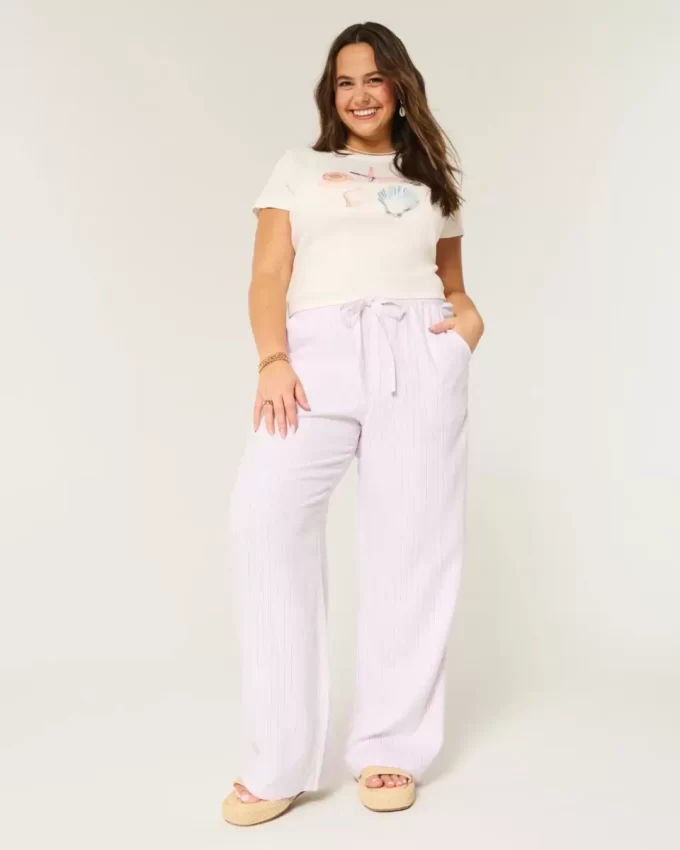 Keten Karışımlı Bol Pantolon Keten Karışımlı Bol Pantolon